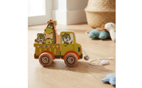 Wooden Toy Car Toddler Pull Along Toy Motor Skill Development Coordination Pretend Play Four Wheels Wooden Pull-Along Car for Early Learning