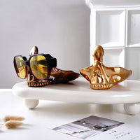 Skull Glasses Stand Ornament Creative Desktop Sunglasses Holder Funny Decorative Jewelry Storage Tray