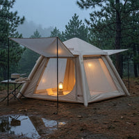 Inflatable Tent with Awning Easy Setup Inflatable Tent with Pump Ventilated for Campers, Family, Camping, Backyard, Festivals