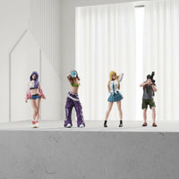 Street Photo Girl Figurines Detailed Paint Miniature Scene People for Collectors