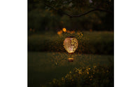 Outdoor Hot Air Balloon Solar Lantern Hollow Cutout Hot Air Balloon Hanging Lantern Decorative Metal for Garden, Patio, Porch, Balcony