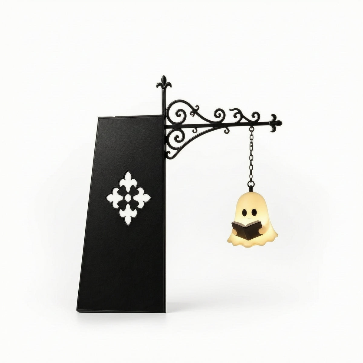 Gothic Ghost Lantern with Bracket Decorative Ghost Lamp with Chain Indoor Wall Sconce Retro for Bookshelf