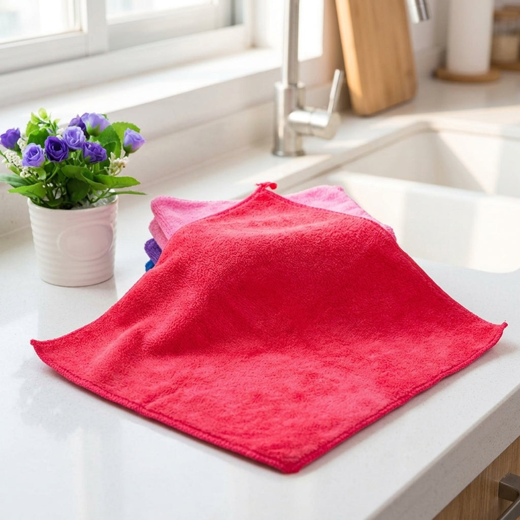 Super Soft Microfibre Cloth 30cm X 30cm, 21-Ply Cut Pile Microfibre Towel for Car Cleaning, High Absorbency Anti-Shedding Design