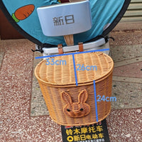 电动车车筐前置带盖收纳杂物神器多功能电瓶自行车置物兜挂篮