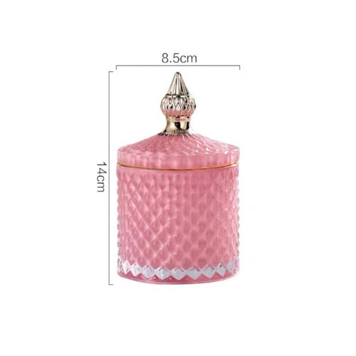 Geometric Pattern Candy Jar Gold Accent Vintage Design Sugar Bowl
