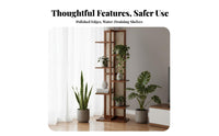 Space-Saving Multi-Tier Plant Stand Stable Structure Multi-Tier Plant Shelf Sturdy Construction Wooden Flower Pot Rack Versatile Use for Apartment Dwellers, Homeowners, Decorators, Balcony, Indoor, Living Room, Bedroom