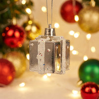 6 Pieces Christmas Tree Pendant Painted Finish Hanging Ornament Xmas Tree Hanging Ornaments Mini Gift Box Ornament for Easter, Xmas, Homeowners, Party, Office