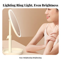 Collapsible Illuminated portable Built-in light-emitting diode Light Makeup Mirror for on-the-mobileers