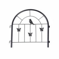 Wrought Iron Fence Panel Decorative Garden Border Waterproof Interlocking Landscape Fence for Yard, Park