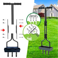 Manual Soil Loosener and Sampler Gardening Tool Fertilizing Lawn Aerator Adjustable Height