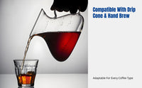 Glass Drip Over Coffee Pot, Graduated, Tea Sharing Carafe