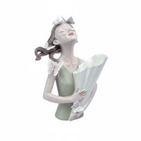 Delicate Butterfly Holder Vase Nordic Elegant Figure Holding Bouquet Statue Elegant Design Resin Bust Flower Holder for Living Room, Desktop