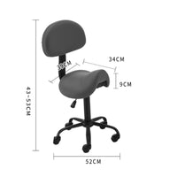 Saddle Stool with Backrest Ergonomic Saddle Stool with Wheels Height-Adjustable Furniture for Grooming Salon