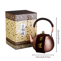 Copper Teapot Traditional Teapot with Lid Heat-Resistant for Collectors