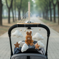 Teddy Bear Crib Mobile Visual Tracking Baby Bed Bell Handmade Look for Newborns