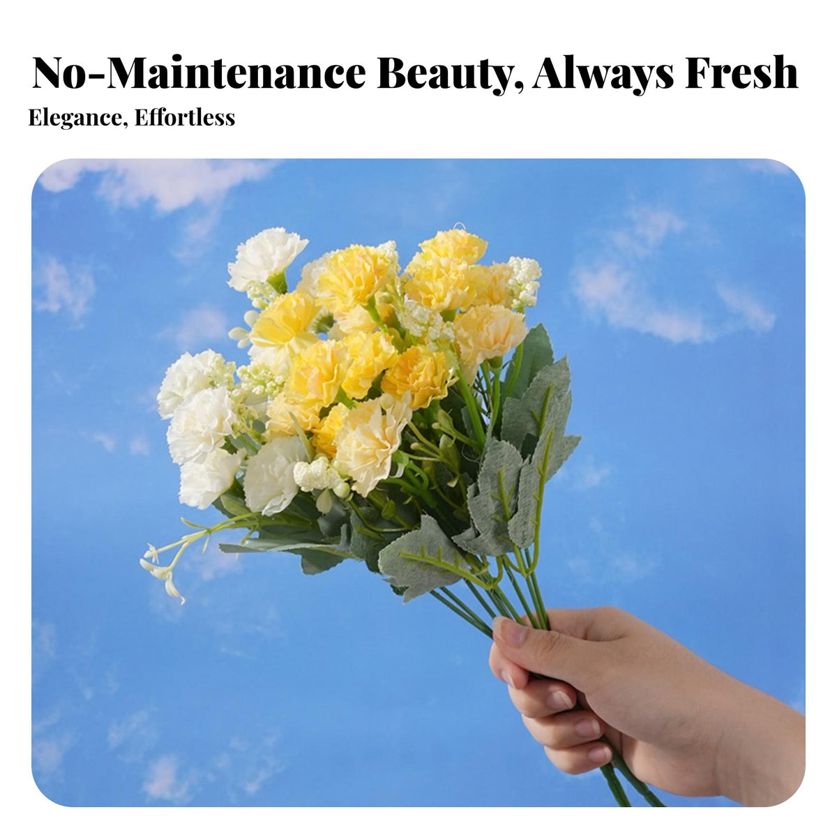 Korean Design Carnation Spray Realistic Appearance Artificial Carnation Bouquet Artificial Carnations for Event Planners, Photography Prop