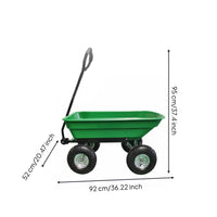 Garden Dump Vehicle Pneumatic-Type Wheels 4-Wheel Utility Vehicle Metal Frame
