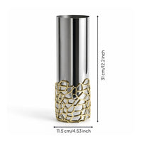 Cylindrical Vase Mirror-Polished Metal Vase Tall for Living Room, Dining Table