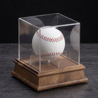 Baseball Display Super Clear Clear Baseball Display Box Premium for Shelf, Office