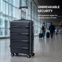 Lightweight PP Hardshell Luggage with Spinner Wheels and Explosion-Proof Zipper