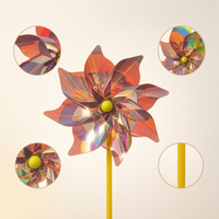 Colorful Sunflower Pinwheel for Kids, Handheld Decorative Wooden Pole, Dazzling Rotating Outdoor Garden Decoration for Kindergarten