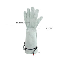 Leather Gardening Gloves Heavy Duty Long Gauntlet Garden Gloves for Construction