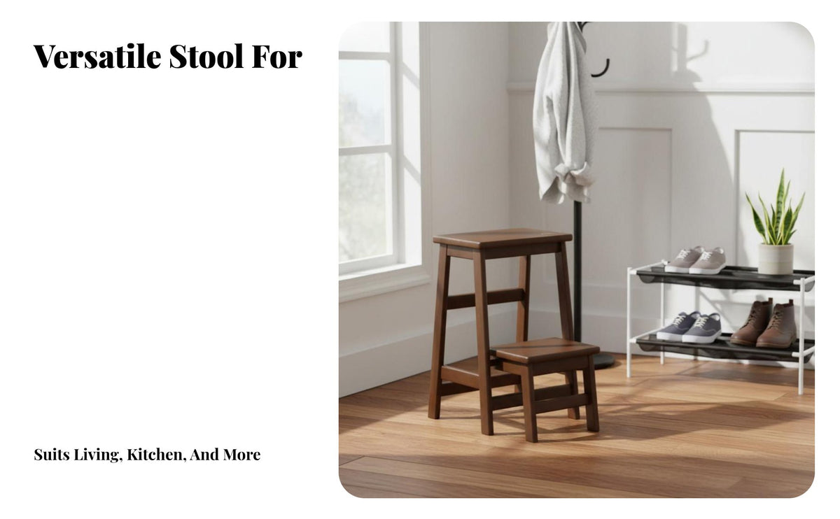 Multi-Functional convertable Ladder Stool Foldable Design convertable Ladder Chair Multifunctional Seating two-in-one for Families, homeowners, Seniors, Kitchen, Living Room, Entryway, Office