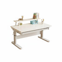 Children's Study Desk and Chair Set Extra Thick Desktop Solid Wood Writing Table Stable Structure Ergonomic Adjustable Construction Suitable for Students Learning at Home