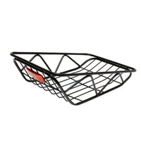 Sturdy Rear Bike Basket Black Cycle Rear Basket Metal Cargo Carrier Sloped for Commuters, Students, Commuting, Errands