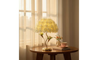 Rose Table Lamp Warm Glow Lamp with Rose Shade Decorative Gold-Tone for Vanity, Wedding