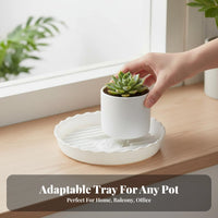 Lattice Pattern Drainage Tray Thickened Round Planter Base long-enduringing for Living Room