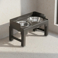 Neck Friendly Foldable Dog Bowl Stand Easy to Clean Stainless Steel Feline Bowl Rack Space-Saving Stainless Steel Pet Bowls Stable for Dogs, Cats, Drinking