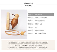 Wooden woodpecker跨境新品创意乔迁礼物木质复古敲门器挂件门铃