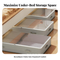 Flat Rolling Container With casters Underbed Box on Casters particlesprotective for Closet