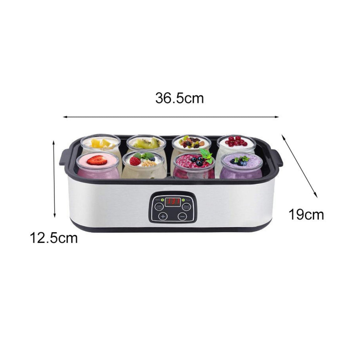 Yogurt Maker with Glass Jars Electric Yogurt Maker with 8 Cups Lowpowered Kitchen Appliance for Countertop