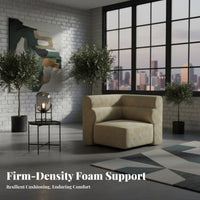 Nordic Aesthetic Modular Block Sofa High-Resilience Foam L-Shaped Chaise Lounger Wear-Resistant Living Room Furniture Solid Wood Frame for Apartment Dwellers, Guesthouse Owners, Interior Designers, Reception Area, Bedroom