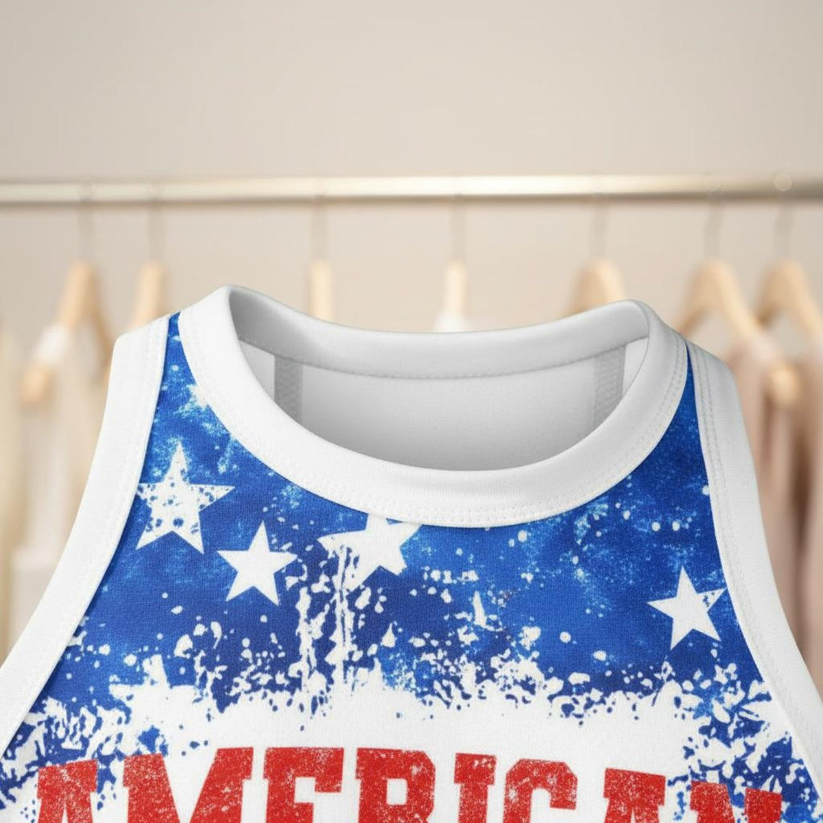 Patriotic Crop Close Fit American Flag Crop Top Lightweight Fourth of July Shirt for Teens
