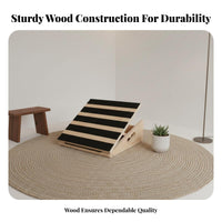Wooden Slant Board Solid Wood Construction Non-Slip Incline Board for Beginners