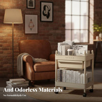 Multi-Tier Rolling Shelf With casters Shelving Unit Multifunctional for Students