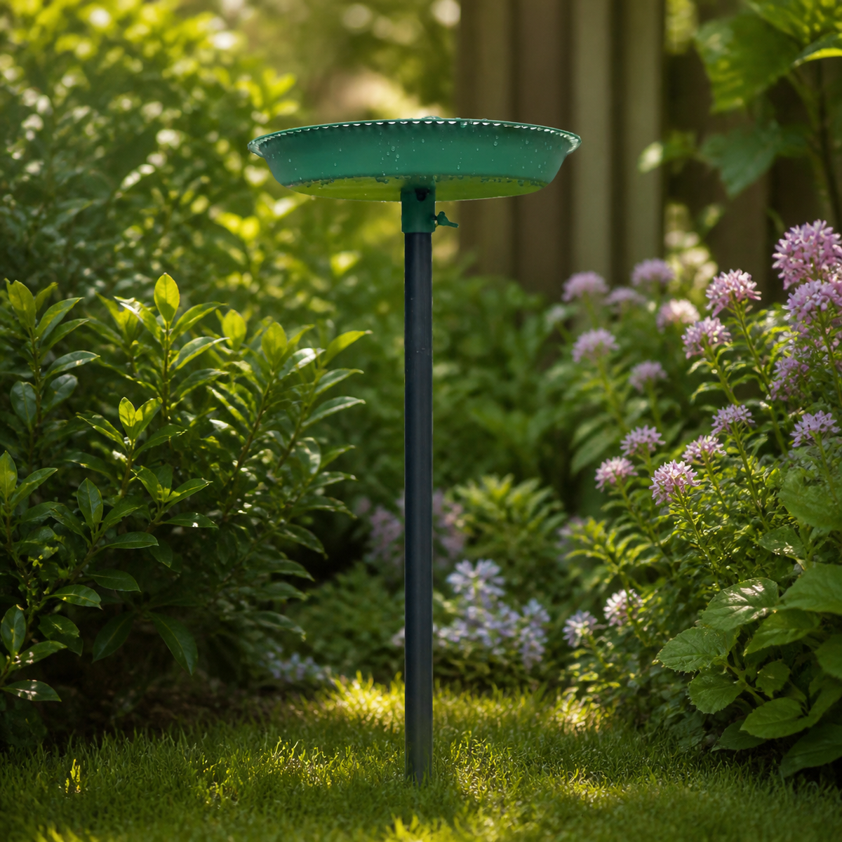 Metal Garden Bath, Rust-Resistant Birdbath with 5-Pronged Base, Vintage Freestanding Outdoor Decor for Lawn & Yard