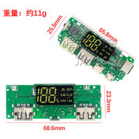 18650锂电池数显充电模块带显示 升压模块5V2.4A 2A 1A 双USB输出