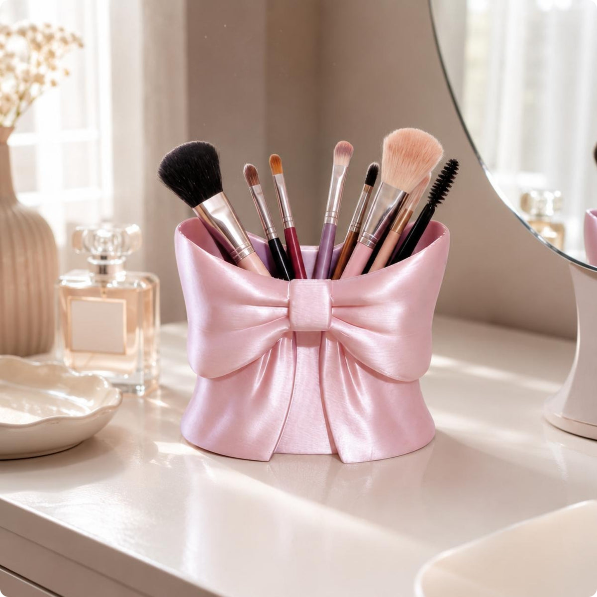 Bow Brush Holder Flared Makeup Brush Holder Cute