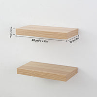 Wall-Mounted Solid Wood Shelf, No Drilling, Modern Minimalist, Multiple Sizes