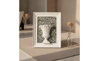 Resin Decorative Frame Freestanding Frame with Flower-Pot Motif Classical Urn Relief Plaque for Entryway Console, Bookshelf, Side Table
