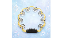 Tambourine with Grip Handle Comfortable Tambourine with Handle Grip Easy to Hold Hand Percussion Instrument for Beginners