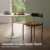 Retro design Padded Backrest Chair Soft Upholstery Dining Seat Minimalist Design Household Furniture Sturdy Frame for Homeowners, Families, Adults, Living Room, Home Office, Kitchen, Restaurant