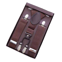 4 Clips Suspender Gift Boxed Elastic Pant Heavy Duty Clips Trouser Suspender for Men, Formal Events, Weddings