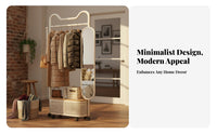 Rolling Coat Rack with Mirror comprehensive Design for Bedroom, Entryway, Adults