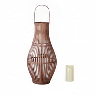 Bamboo Floor Lantern with Handle Decorative for Lobby