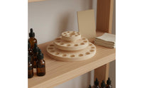 38 Slot Essential Oil Holder Wooden Rotating Oil Display Stand Space-Saving Household Storage for Desktop